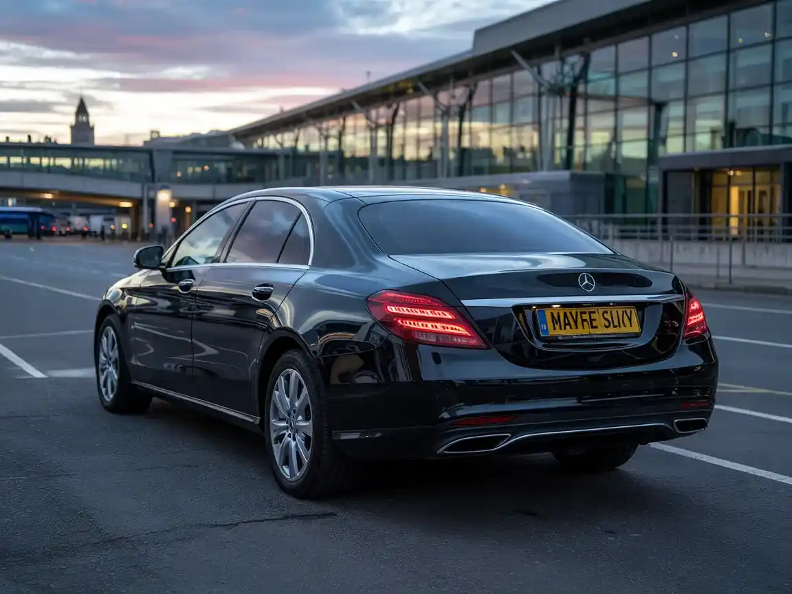 Tripyana chauffeur standing by the car, ready for a one-way run from Heathrow to Oxford