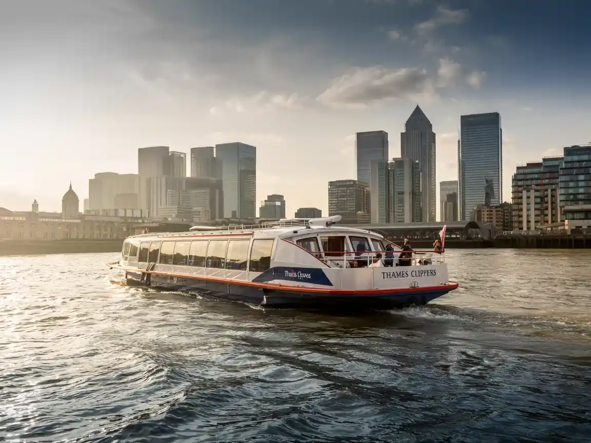 Canary Wharf office towers, about four miles by road from London City Airport
