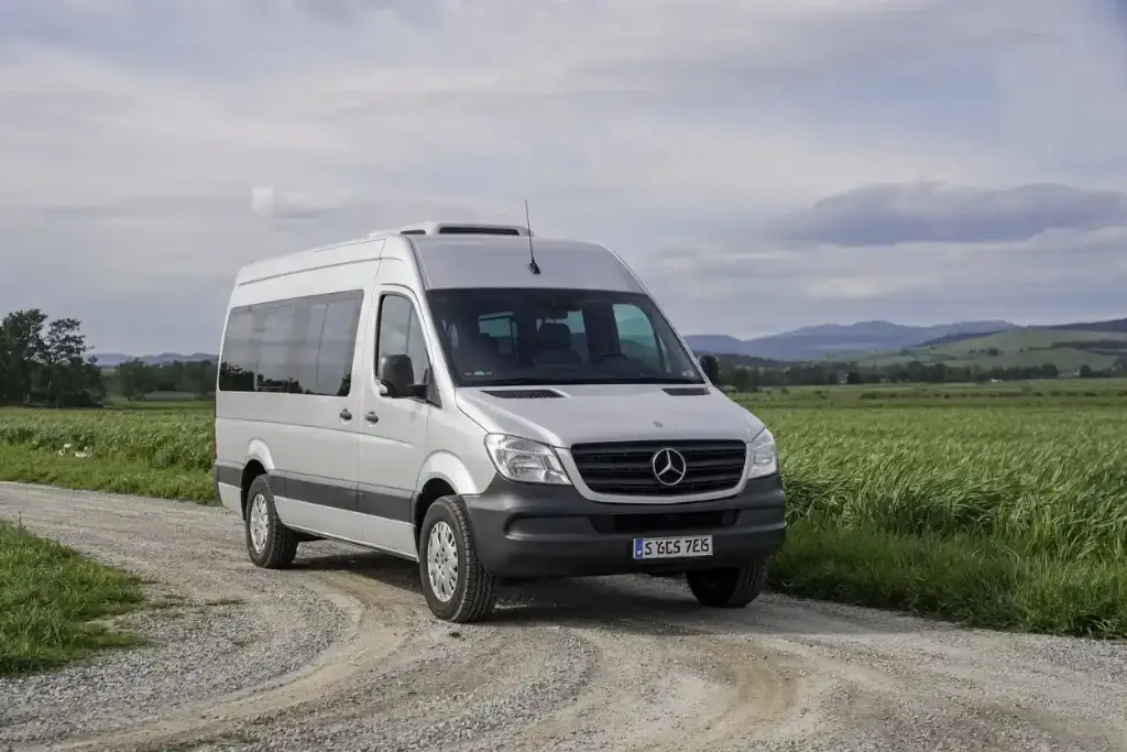 Mercedes Sprinter minibus used for wedding guest transport in London