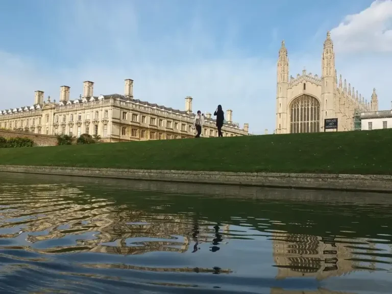 King's College Chapel and Clare College seen across the River Cam
