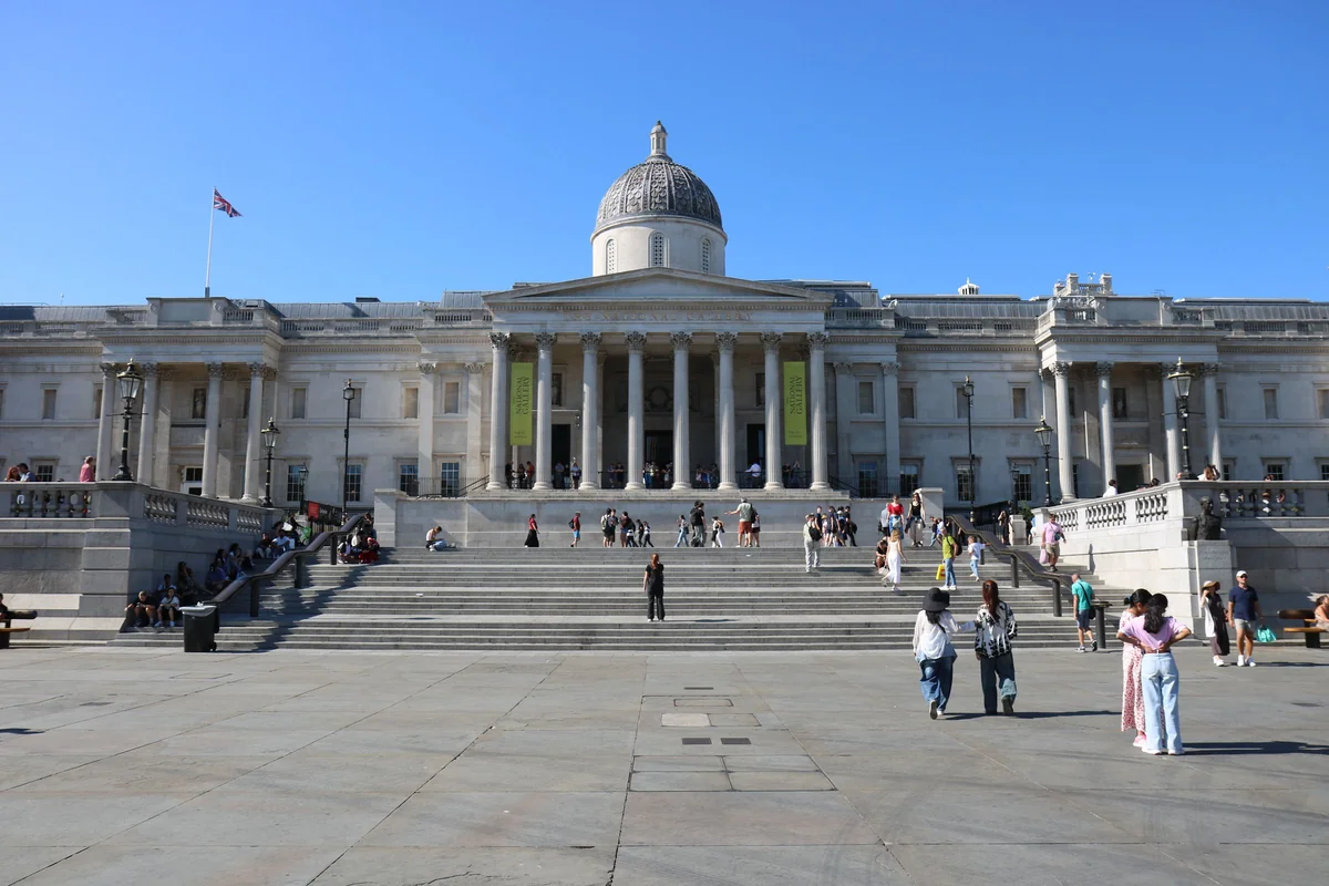 Trafalgar Square and the National Gallery at midday