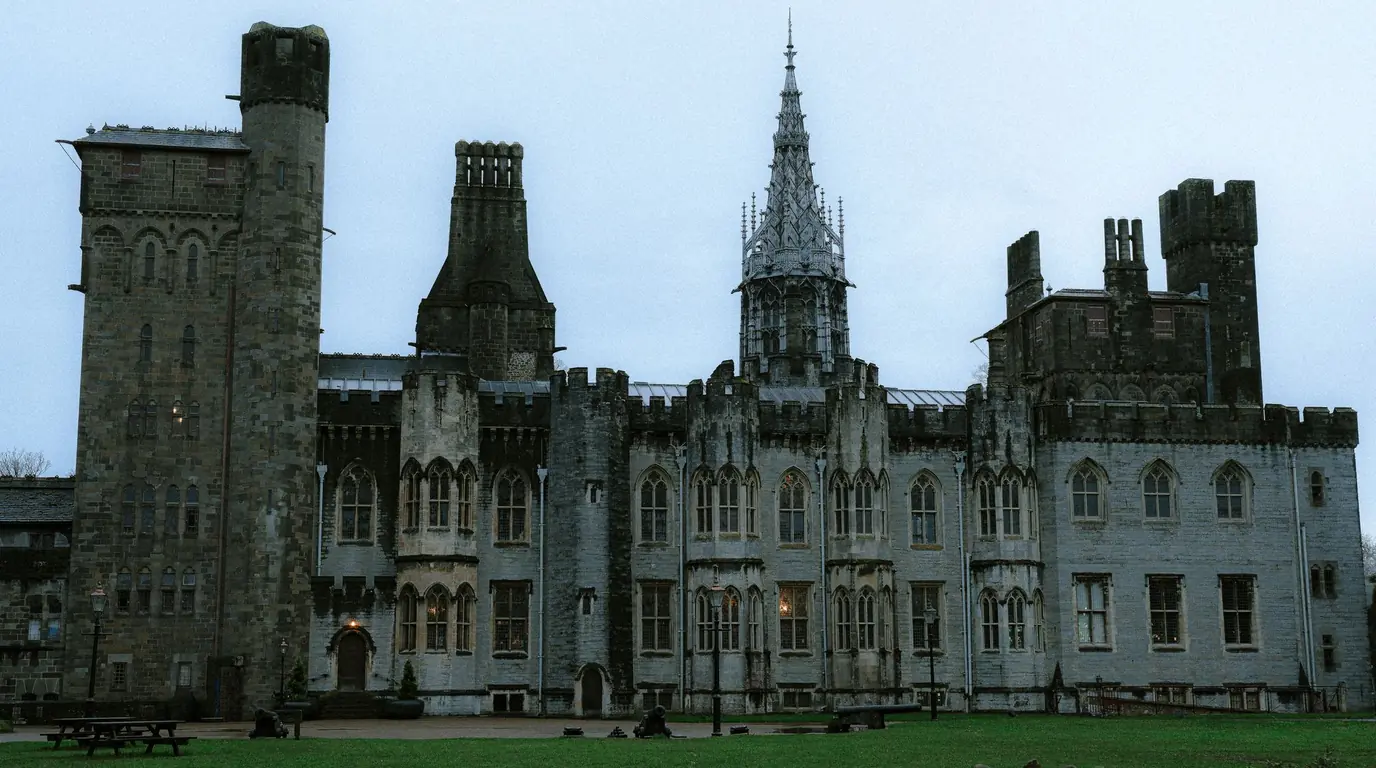 Cardiff Castle’s Gothic towers in the Welsh capital, the heart of a private day trip to Wales from London