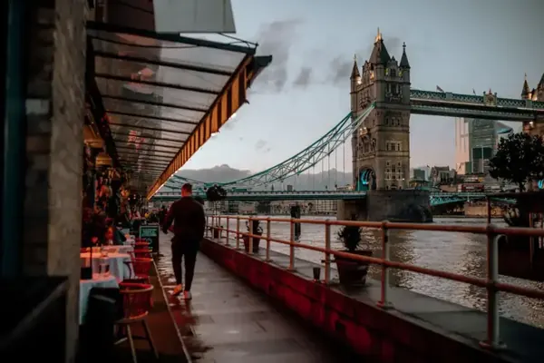 Tower Bridge and the Thames on an autumn evening in London